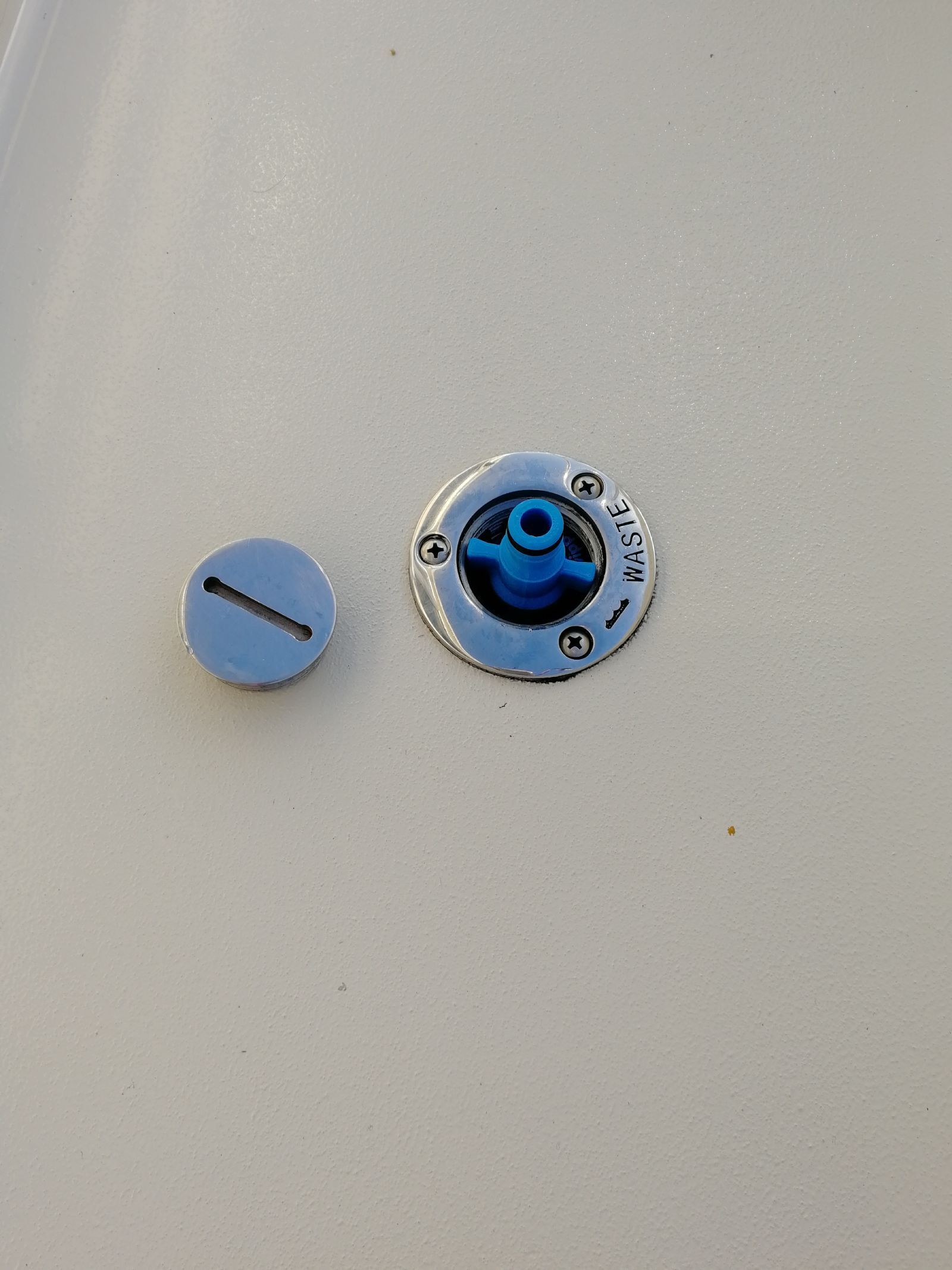 Wipple watertankdop in gebruik